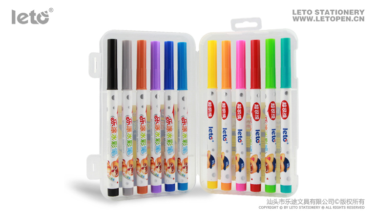 12 colors Washable Markers WA-0801-12 - Shantou Leto Stationery